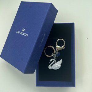 Auth SWAROVSKI Swan Bag Charm / Key Chain